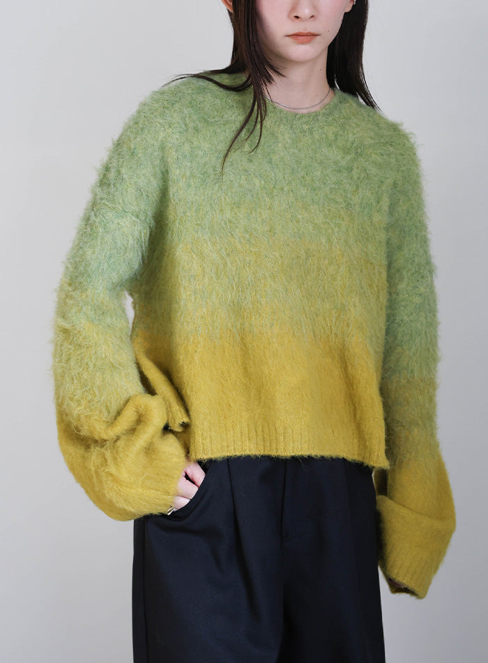 ツートーンシャギーニット