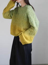 ツートーンシャギーニット