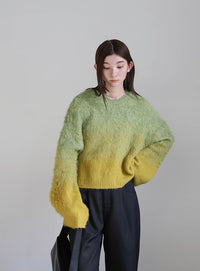 ツートーンシャギーニット