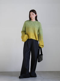 ツートーンシャギーニット