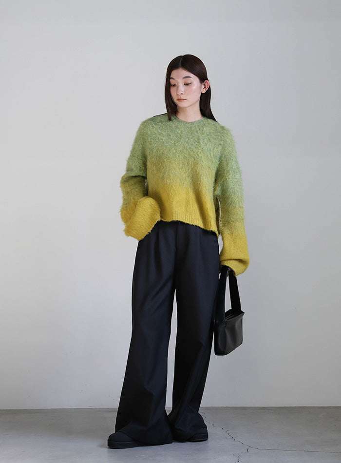 ツートーンシャギーニット