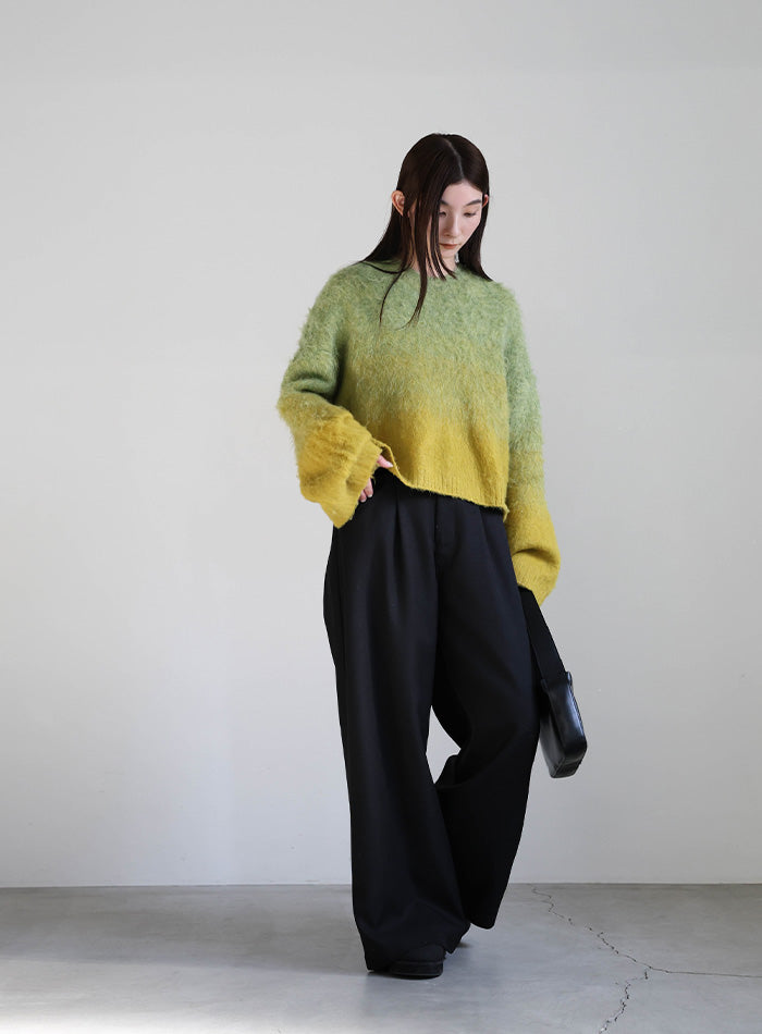 ツートーンシャギーニット