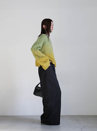 ツートーンシャギーニット