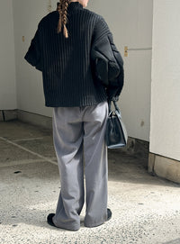 アラン柄スポンディッシュハイネックニット