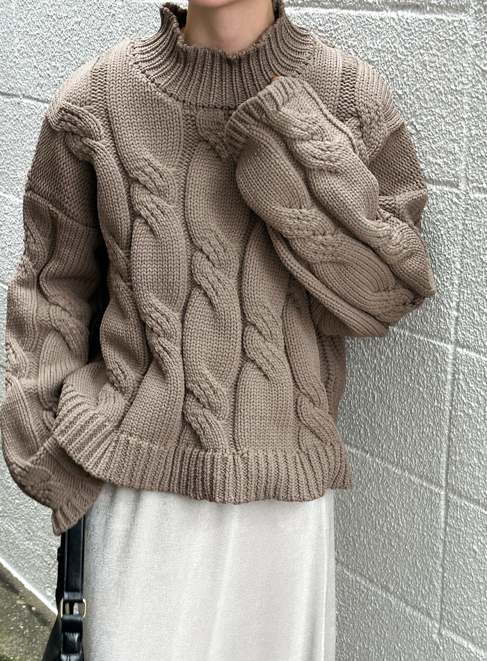アラン柄スポンディッシュハイネックニット【SALE】 – SELECT MOCA