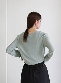 ラメクルーネックトップス