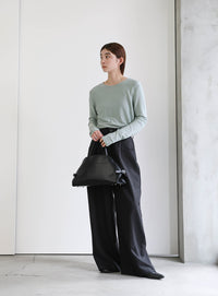 ラメクルーネックトップス