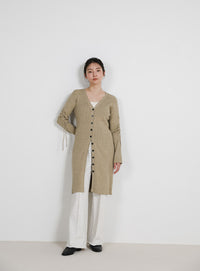 2WAYスリーブリブロングカーディガン