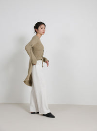 2WAYスリーブリブロングカーディガン