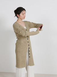 2WAYスリーブリブロングカーディガン