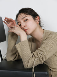 2WAYスリーブリブロングカーディガン