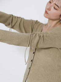 2WAYスリーブリブロングカーディガン