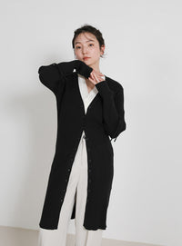 2WAYスリーブリブロングカーディガン