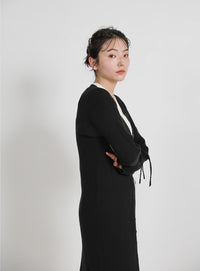 2WAYスリーブリブロングカーディガン