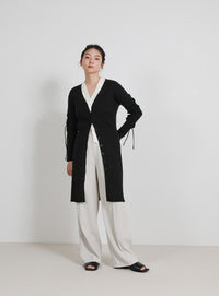 2WAYスリーブリブロングカーディガン