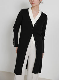 2WAYスリーブリブロングカーディガン