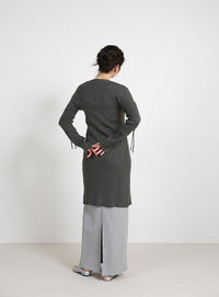 2WAYスリーブリブロングカーディガン