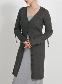2WAYスリーブリブロングカーディガン