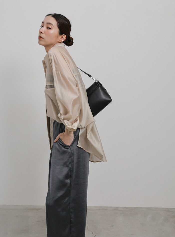 サテンディープタックワイドパンツ – SELECT MOCA