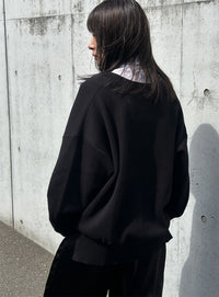 ディープUネックスウェットライクニット
