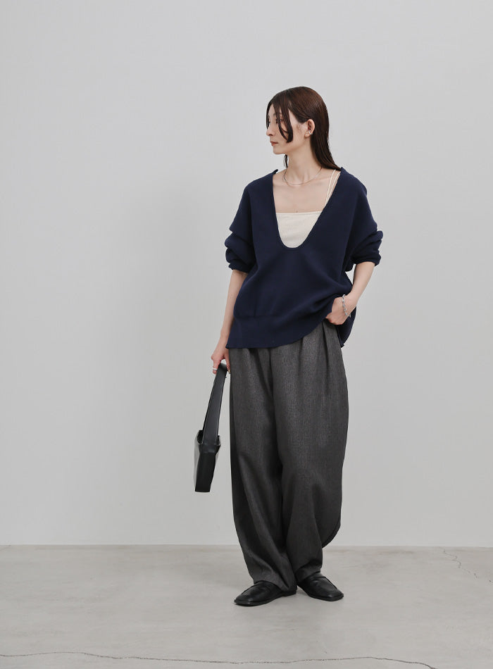 ニット セーター ディープUネックスウェットライクニット レディース ディープUネックスウェットライクニット – SELECT MOCA