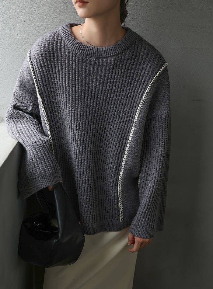 配色リンキングニットトップス – SELECT MOCA