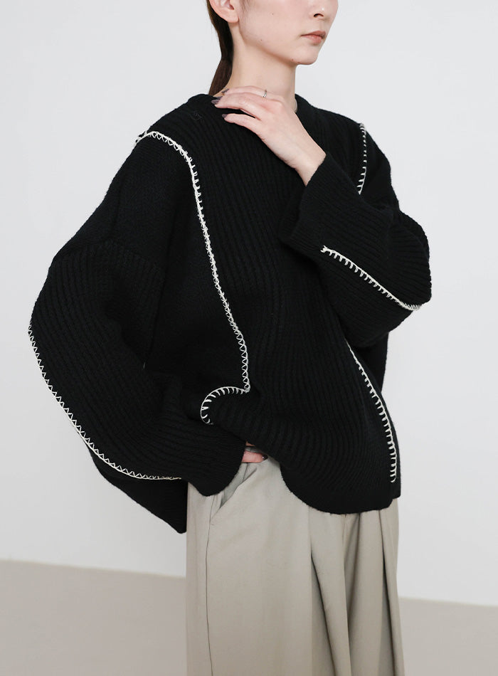 配色リンキングニットトップス – SELECT MOCA