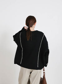 配色リンキングニットトップス