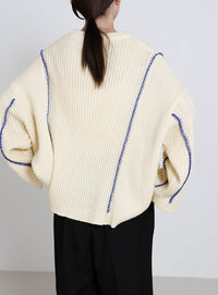 配色リンキングニットトップス