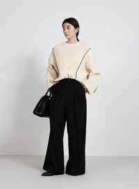 配色リンキングニットトップス