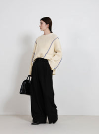 配色リンキングニットトップス