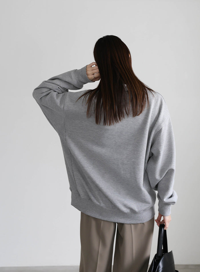 スウェットハーフジップトップス