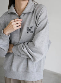 スウェットハーフジップトップス