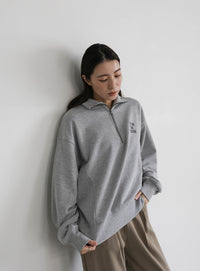 スウェットハーフジップトップス