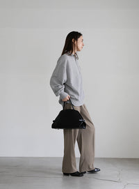 スウェットハーフジップトップス