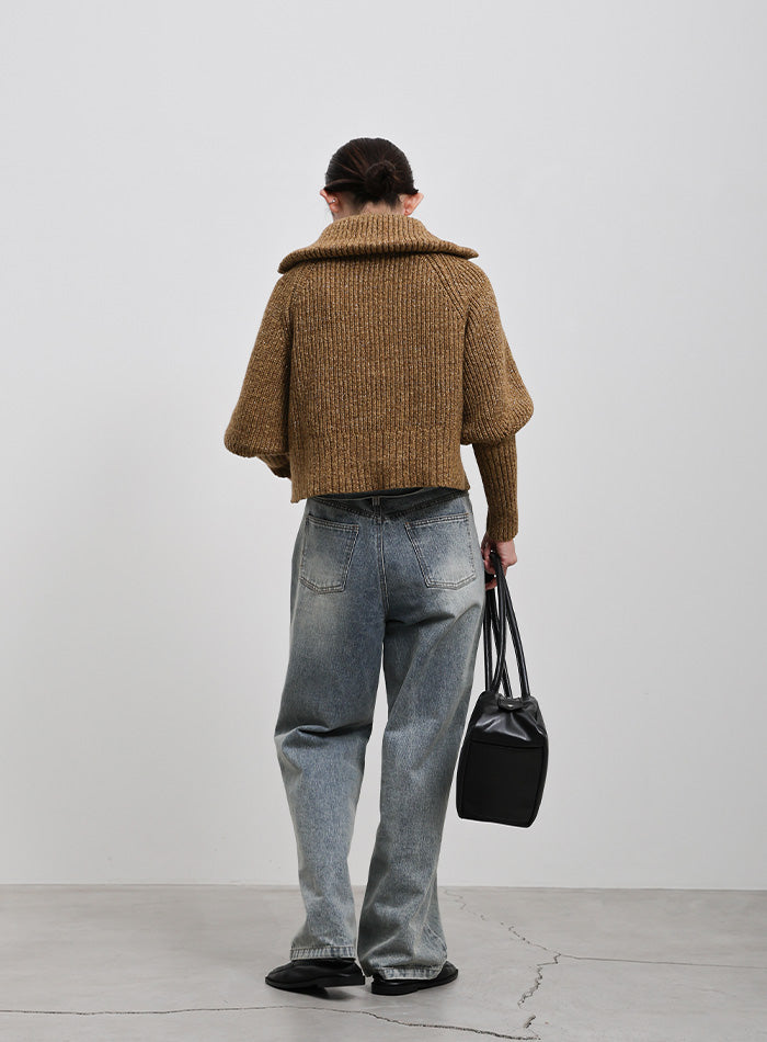 メランジハーフジップラメニットトップス – SELECT MOCA