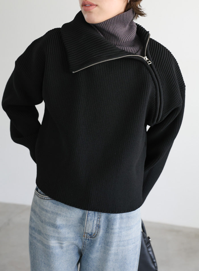 アシメジップニットトップス – SELECT MOCA