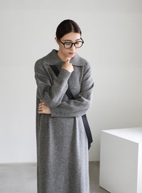 ポロニットロングワンピース