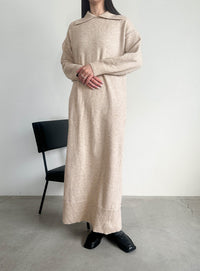 ポロニットロングワンピース