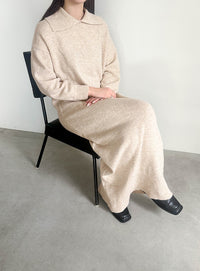 ポロニットロングワンピース