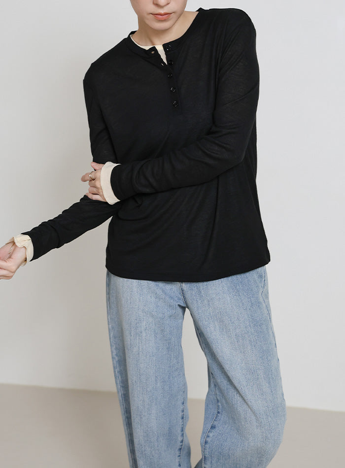 ヘンリーネックフィットロンT aclent アクレント 消臭機能『アクロクリア』シールドネック ヘンリーロンT – LANVIN en
