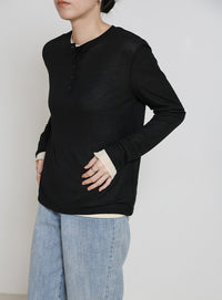 ヘンリーネックシアーロンT