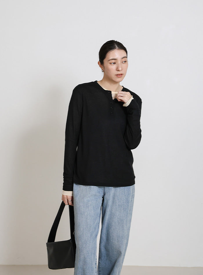 ヘンリーネックシアーロンT – SELECT MOCA