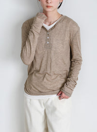 ヘンリーネックシアーロンT