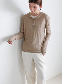 ヘンリーネックシアーロンT