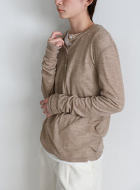 ヘンリーネックシアーロンT