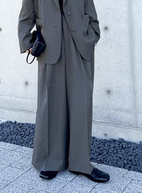 センタープレスタックワイドスラックス【by SON】