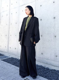 センタープレスタックワイドスラックス【by SON】