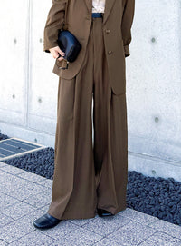 センタープレスタックワイドスラックス【by SON】