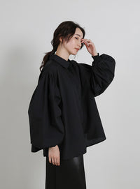 【Et】Gathered Volume Sleeve Shirt